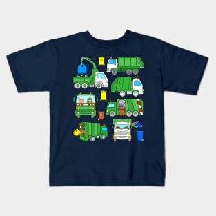 Green Garbage Truck Design Kids T-Shirt